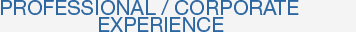 Professional / Corporate Experience